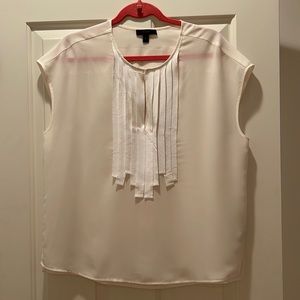 J. Crew cream blouse. Ribbon detail. Size 8. Excellent condition.